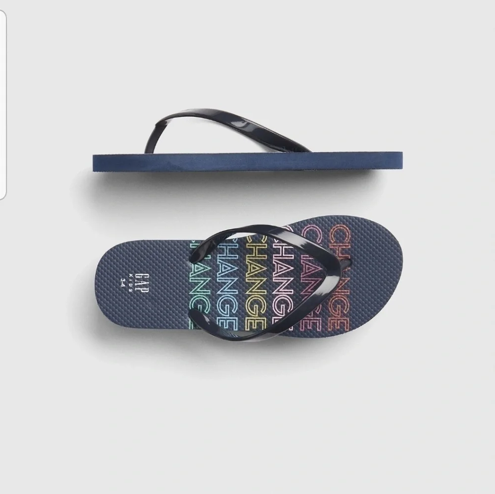 GAP Kids Be The Change Flip Flops NWT